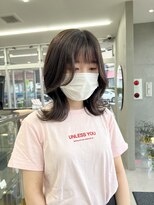 イオ ティラベント 鳳店(io tiravento)&nbsp;韓国ミディくびれヘア 韓国風巻き