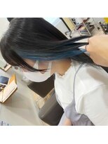 ヘアショップ エヌアンドエー 久喜菖蒲店(hair shop N&A) サラ艶ストレート#8 ブルーインナーカラー/イヤリングカラー