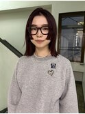 姫カットボブ×ディープレッド