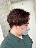 メンズカットメンズパーマ刈り上げマッシュショート暗めカラー