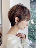 ★大人ショートボブ丸みショートカットマッシュショート前髪あり