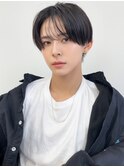 爽やかメンズ☆ビジネスショートマッシュ黒髪透明感カラー