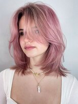 アルバム 渋谷パルコ(ALBUM)&nbsp;顔周りレイヤーおくれ毛ミディアムロングブリーチ_ba566811