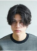 原宿メンズセンターパートニュアンスフェザーパーマルーズパーマ