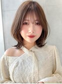 Say.ボブレイヤーミディアムレイヤーヘーゼルグレージュ韓国風