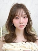 韓国風ヨシンモリ×透明感ベージュで上品な色気ヘア
