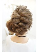 ふわふわ編み込みサイドアップ　ヘアセット