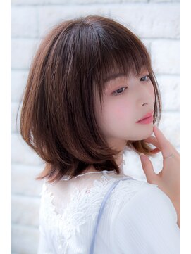 エルデ ナインズ ヘアー スタンド 川口店(elde 9's HAIR STAND) ミニウルフテラコッタデジタルパーマくすみブルー