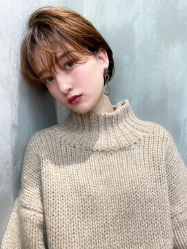 ケアリー 武蔵小杉(Carelly) 大人かわいい前髪セシルカットココアブラウンフリンジウェーブ