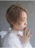 大人可愛いひし形ハンサムショート×ミルクティーブラウン