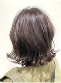 【イルミナカラー】外ハネボブ/ラベンダーアッシュ