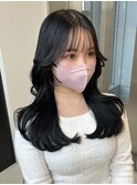 3175髪質改善日本髪ウザバングシアーグレージュゆる巻きロング