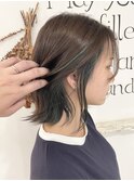 インナーカラーオリーブ系