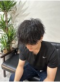 王道マッシュ/波巻きパーマ/メンズスタイル