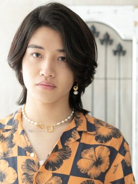 モッズヘアー メン 戸田公園店(mod's hair men) Cカールでルーズなかきあげバングメンズロングウルフc戸田公園