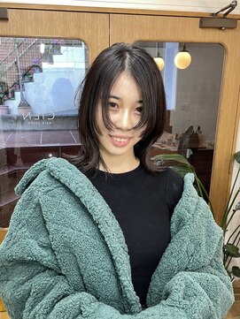 シエン 恵比寿(CIEN) ◎ミディアムレイヤー黒髪ウルフスタイルイメチェン前髪カット