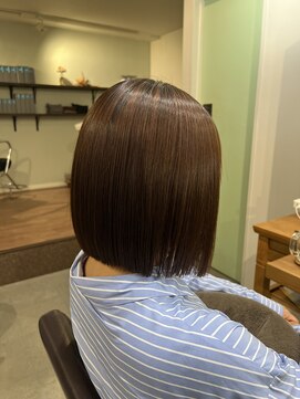 アンクル(ancre) 艶髪ストレート×ボブ×ブラウン×髪質改善【広島】【横川】