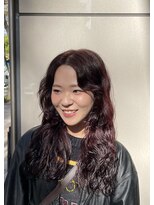 シアン 栄店(CYAN.)&nbsp;クルムパーマ×ワインレッドカラー