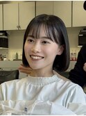 清楚で大人っぽく見せるタンバルモリ/内巻きボブ/タッセルホブ
