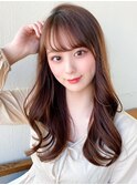 30代小顔に見えるくびれヘアレイヤー × オリーブグレージュ