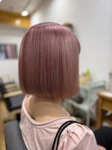 エアーベリー(AIR BERRY)&nbsp;ピンクベージュ×切りっぱなしボブ　20代/30代/40代/50代/60代