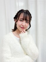 エミュ 天文館店(eMu)&nbsp;ゆるふわ編み込み×ほんのりピンクブラウン