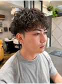波巻きパーマ×ナチュラルマッシュ