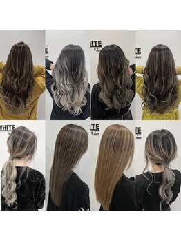 アンダーバーホワイト 阪神西宮店(_WHITE)の写真/【阪神西宮駅徒歩10秒】ブリーチ・ハイトーン×透明感カラーはお任せ◎[カット+イルミナカラー+TR]￥7900