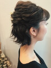 【自由が丘pele】卒業式ヘアセット　ハーフアップ　外ハネ　