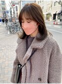 内巻きワンカールシースルーバング