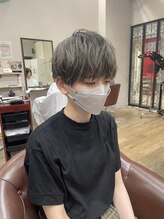 ハピネス 王寺店(Happiness) マッシュショート メンズライク アッシュカラー 王寺