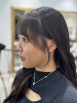 フォルテ ギンザ(FORTE GINZA)&nbsp;黒髪レイヤーロンググレーベージュ前髪パーマ