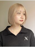 原宿ミルクティーアッシュベージュレイヤーショートウルフボブ