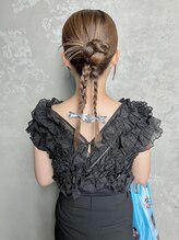 コルル 渋谷(COLULU) 【カチモリ三つ編みヘアアレンジ】ヘアセット/渋谷/浴衣ヘア/眉
