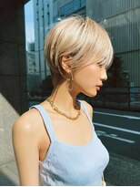 アイドットプラス 表参道(i.+omotesando)&nbsp;前髪小顔ハイトーンカラー大人ショートボブヘア20代30代40代