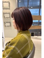 クラメール 黒崎コムシティ店(Kraemer) ボルドーブラウン×くびれボブ