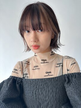 オーセン(Authen.) ダークブラウン×フェイスフレーミングくびれボブ