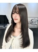 Mイメチェン前髪オリーブベージュレイヤーカット