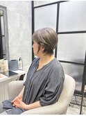 白髪ぼかし/白髪改善カラー/ショート/透明感カラー/脱白髪染め