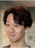 センターパート×スパイラルパーマ.ビジネスマンにも◎30代40代