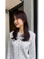 テテ ニコ(tete nico)&nbsp;【大前晴奈】ピンクブラウン×ロングレイヤーダークパープル