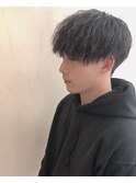 ツイストスパイラルパーマ 黒髪マッシュ