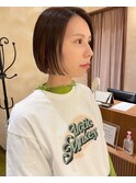 ボブ/ミニボブ/切りっぱなしボブ/ハイライトカラー/銀座有楽町