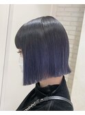 ボブでもできるパープルグラデーションカラー