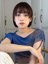 ガーデンヨコハマ(GARDEN YOKOHAMA) ミニボブマロンブラウンワイドバングウルフレイヤーイメチェン