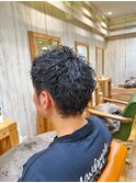 スパイキーショート×ツイストスパイラルパーマ