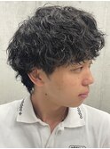 ハイトーンカラー/マッシュパーマ/アースカラー/men's/