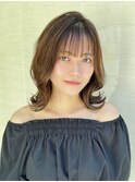 小顔くびレイヤー☆透明感ベージュセミディ♪