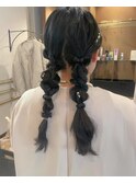 ツイン編みおろし