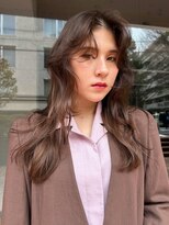 ノラ ヘアーサロン(NORA HAIR SALON)&nbsp;【大久保】センターパートロングレイヤースタイル透明感ブラウン